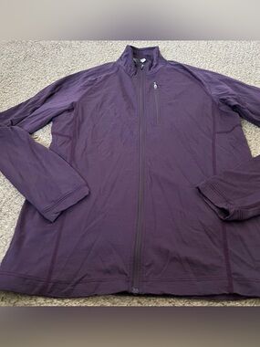 ibex Men's  100% Merino Wool Lightweight Full-Zip Jacket - Deep Purple Size Med